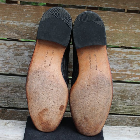 Vtg Dack's Black “Baffin Seal” Leather Derby, Men's 10 D, Made in Canada, EUC - Picture 11 of 12